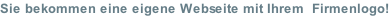 Sie bekommen eine eigene Webseite mit Ihrem  Firmenlogo!